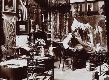 Goldie in His Studio, Hobson's Buildings Image: Goldie in His Studio, Hobson's Buildings