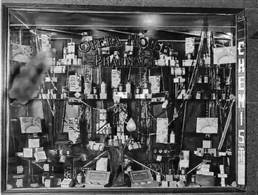 Image: Window display for the Opera House Pharmacy, 145 Manners Street
