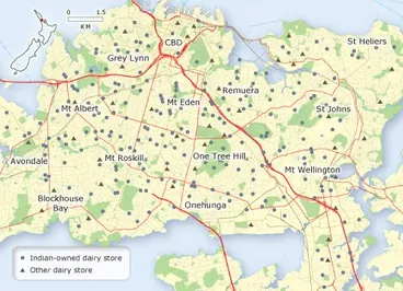 Indian-owned dairies, Auckland, 1994 Image: Indian-owned dairies, Auckland, 1994