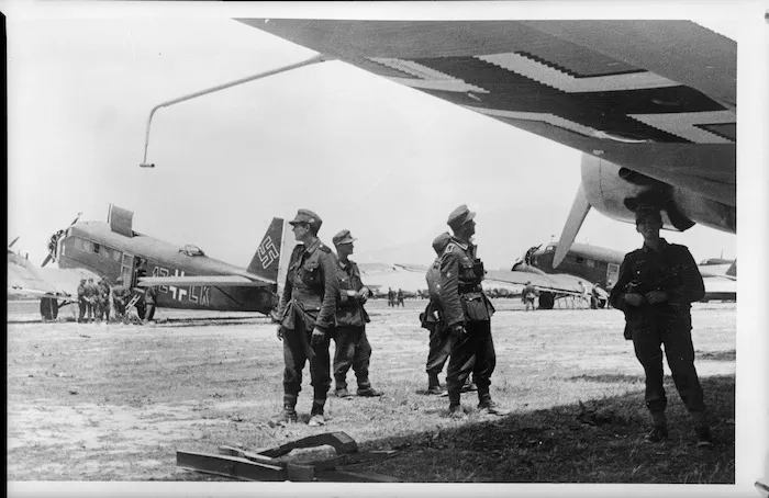 Junkers troop carrying aircraft waiting for the invasion of Crete