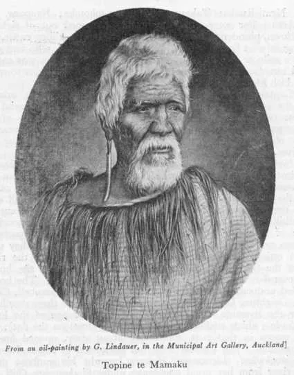 From an oil-painting by G. Lindauer, in the Municipal Art Gallery, Auckland] — Topine te Mamaku