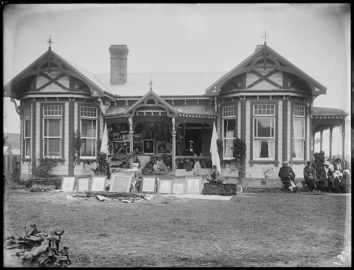 House at Putiki, during the tangi of Makere Wikitoria Taitoko - Photograph taken by Frank James Denton