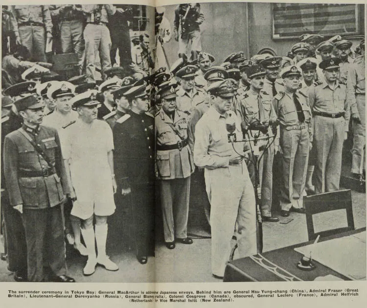 The Japanese surrender in Tokyo Bay