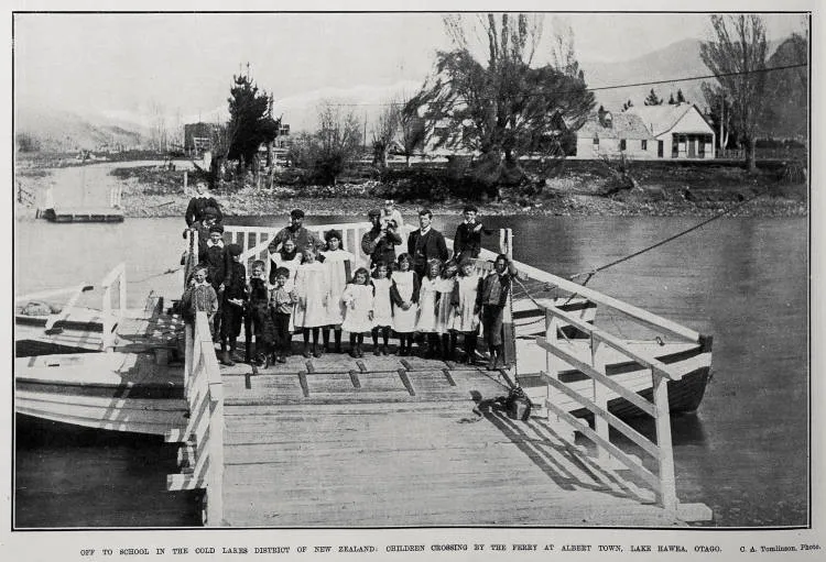Off To School In The Cold Lakes District Of New Zealand