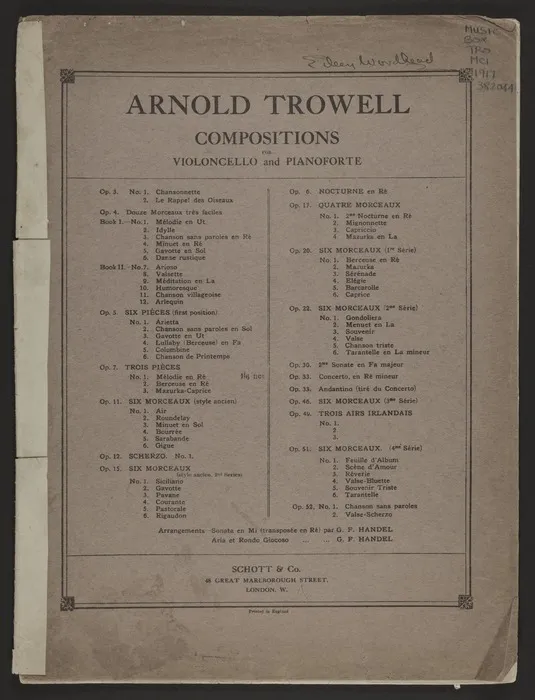 Mélodie en Ré : op. 7, no. 1 / Arnold Trowell.