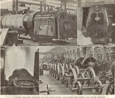 Image: Building streamlined locomotives for South Island railways: four pictures from Dunedin's busy Hillside workshops