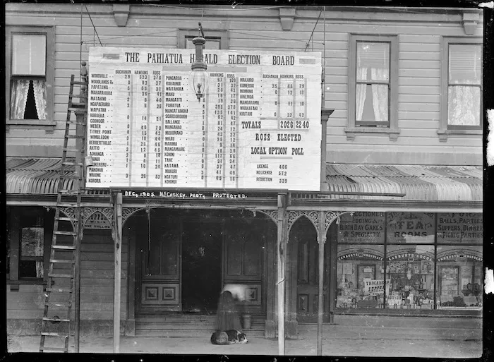 Pahiatua Herald general election results board