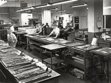 Image: Type setting at the Manawatu Evening Standard