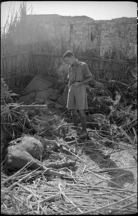 A casualty in the first Italian bombing raid on Maadi settlement
