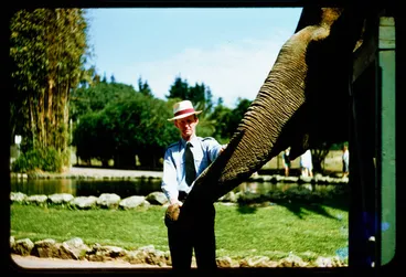 Image: Jamuna and her keeper, 1956