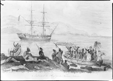 Engraving of the Boyd in the Whangaroa Harbour, 1809 Image: Engraving of the Boyd in the Whangaroa Harbour, 1809