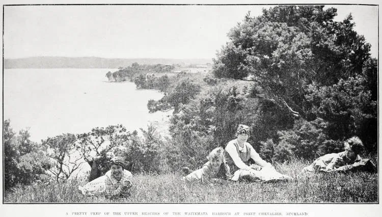 A pretty peep of the upper reaches of the Waitemata Harbour at Point Chevalier, Auckland