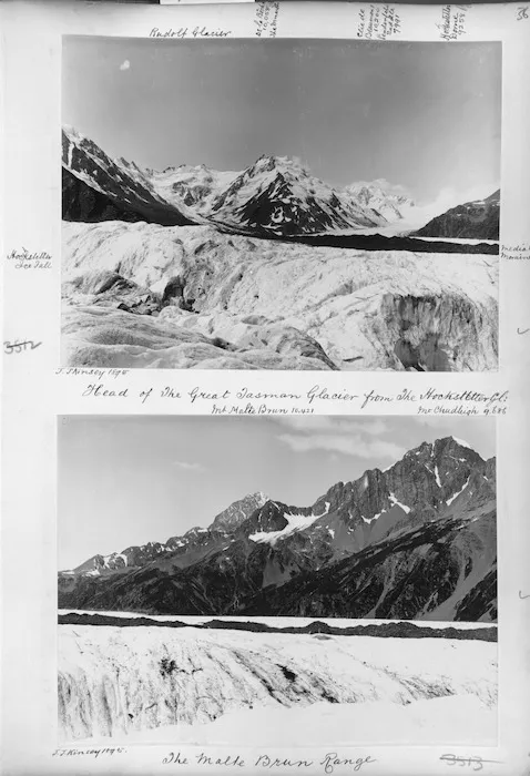 Head of the Tasman Glacier, the Malte Brun Range
