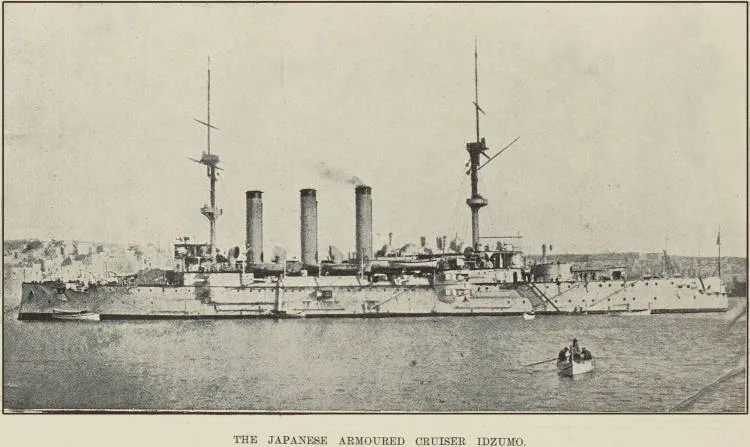 The Japanese armoured cruiser Idzumo