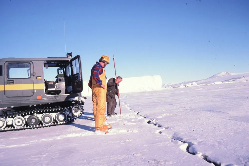 Garth Varcoe Checking Sea-Ice Crack