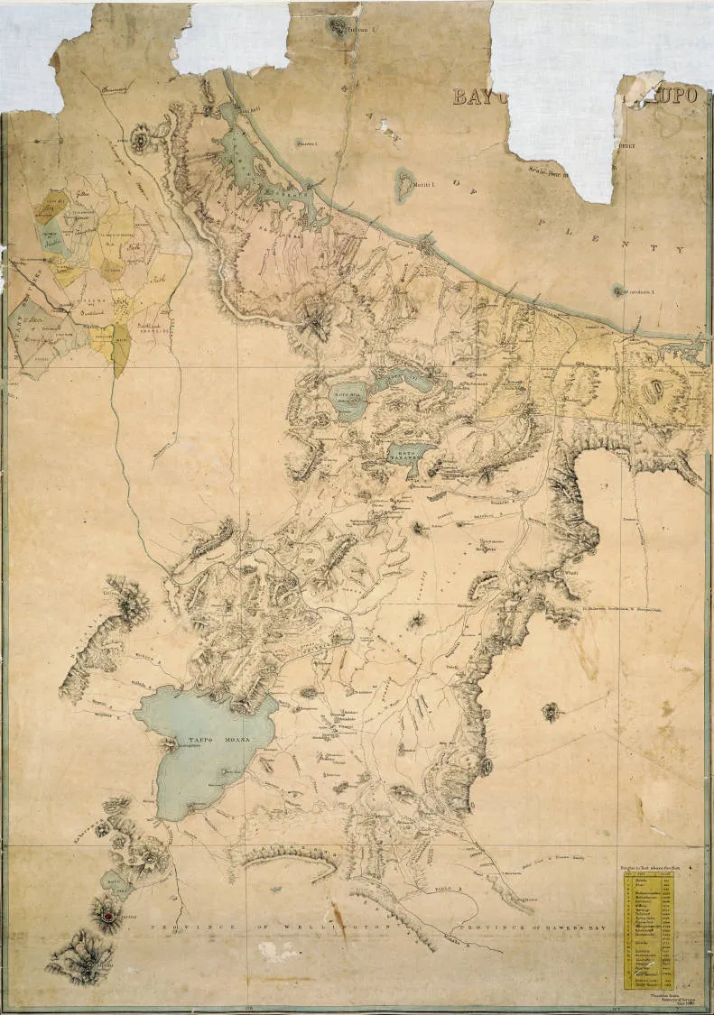 Sketch map of part of the Bay of Plenty and Taupo districts, derived from trigonometrical survey.