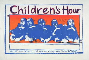 Image: Flying Nun Records :Children's Hour. New 12" e.p. "Flesh" out now on Flying Nun Records! (C 60) / Ink Inc. [1984].