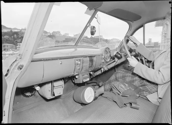 Car interior showing Gulbransen car radios