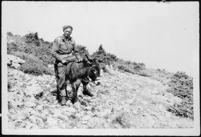 Charles Hazlitt Upham on a donkey, Kriekouki, Greece