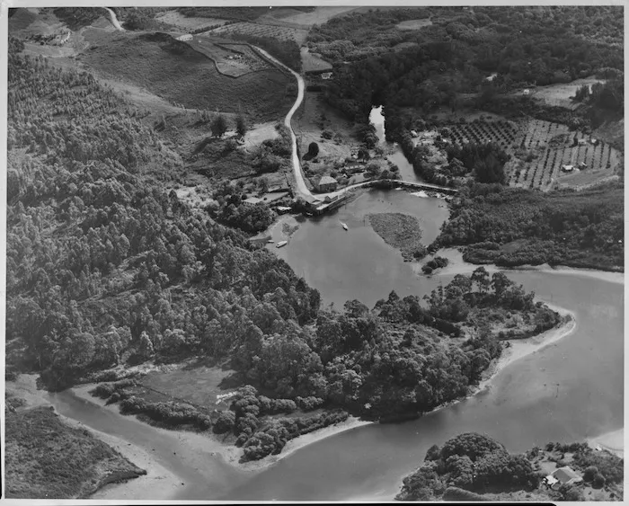 Aerial view of Kerikeri, Bay of Islands, New Zealand