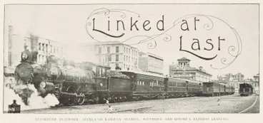 Image: Departure platform, Auckland Railway Station. Southern and Rotorua Express leaving