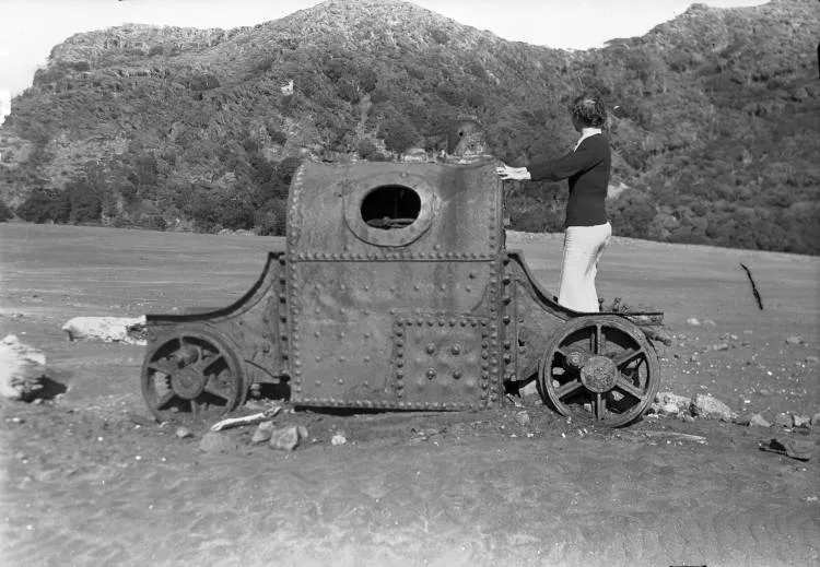 Old engine at Karekare.