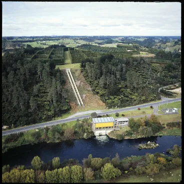 Image: Ruahihi Power Station and surrounds from the air in 1996.