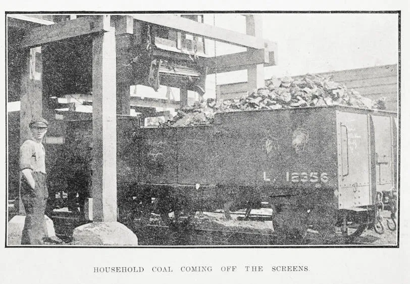 Household coal coming off the screens