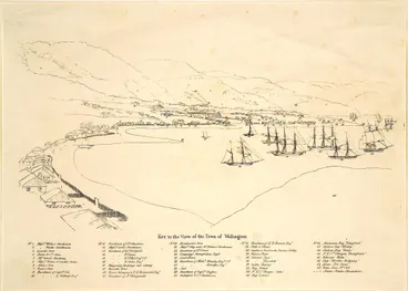 Image: Key to the view of the town of Wellington.