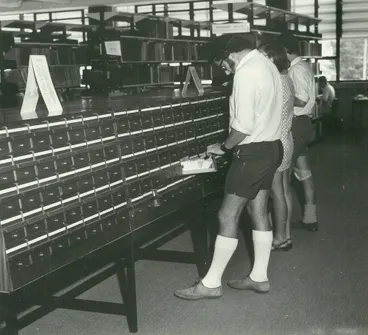 Image: Library, Manawatū campus. Card catalogue, 25 May 1972