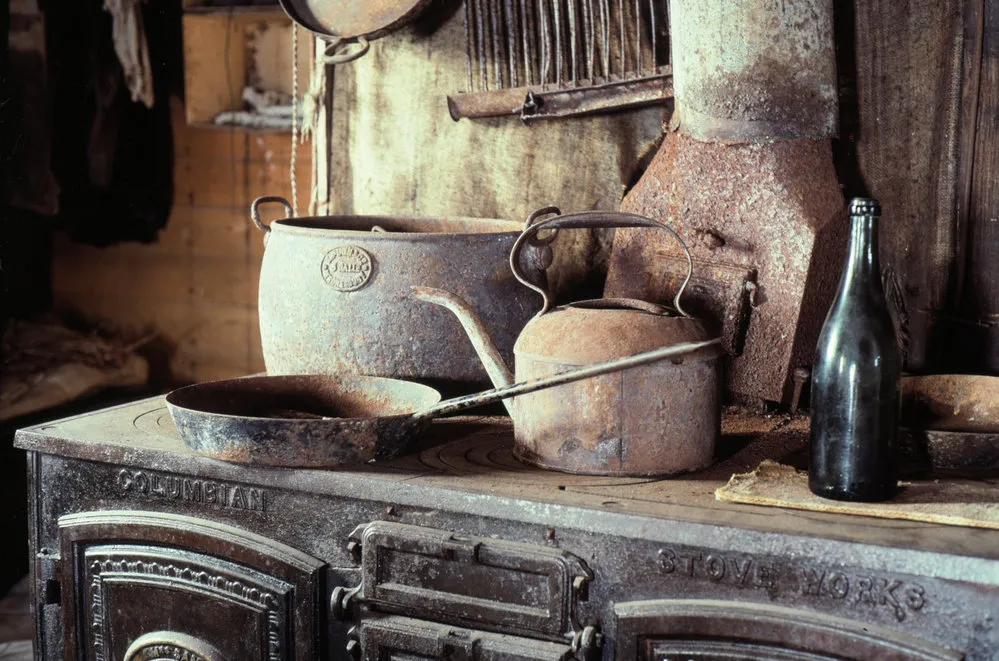 Old Stove and Cooking Utensils inside Shackleton's Hut