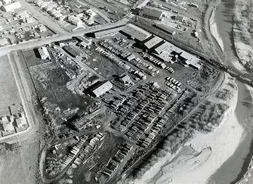 Aerial view of Masterton - Daniell's timber yard