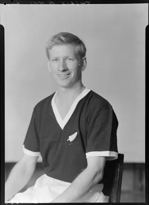 Mr A Inglis, member of New Zealand representative soccer team, New Zealand Football Association world tour of 1964