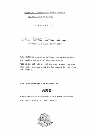 Image: Women’s Division Federated Farmers 1989-1993