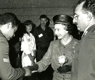 Queen Elizabeth II at Linton Army Camp Image: Queen Elizabeth II at Linton Army Camp
