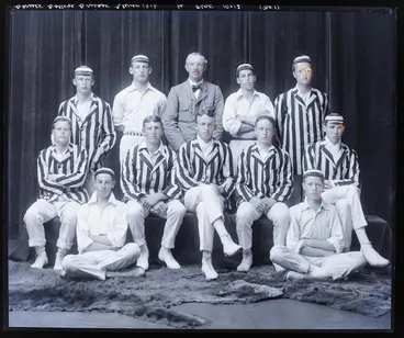 Image: Glass Plate Negative: Christ's College, Cricket Eleven, 1912