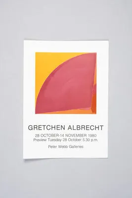 [Catalogue for Gretchen Albrecht. Peter Webb Galleries. 28 October - 14 November, 1980.]