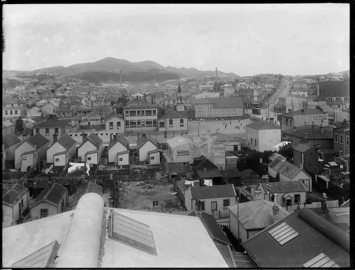 Newtown, Wellington, with Mein Street and Newtown School