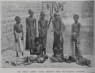 Image: The Indian famine: Coolie children from the starving districts