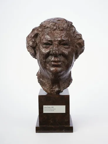 Image: Stones, Anthony, 1934-2016 :[Bronze head of Janet Frame. 1999].