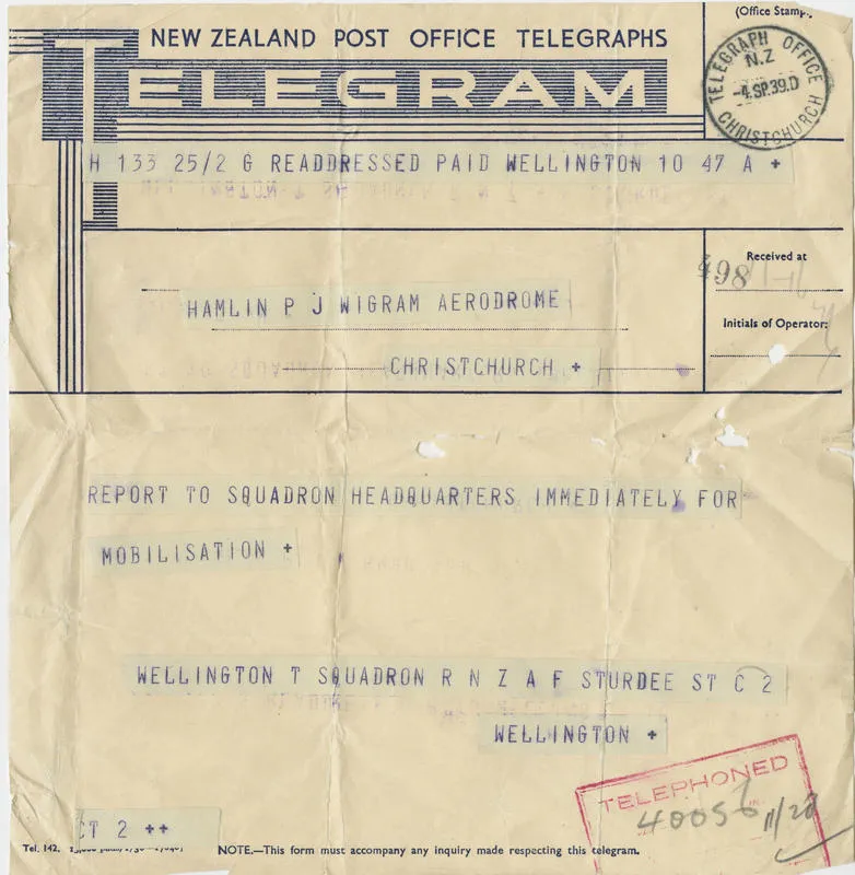 Mobilisation telegram