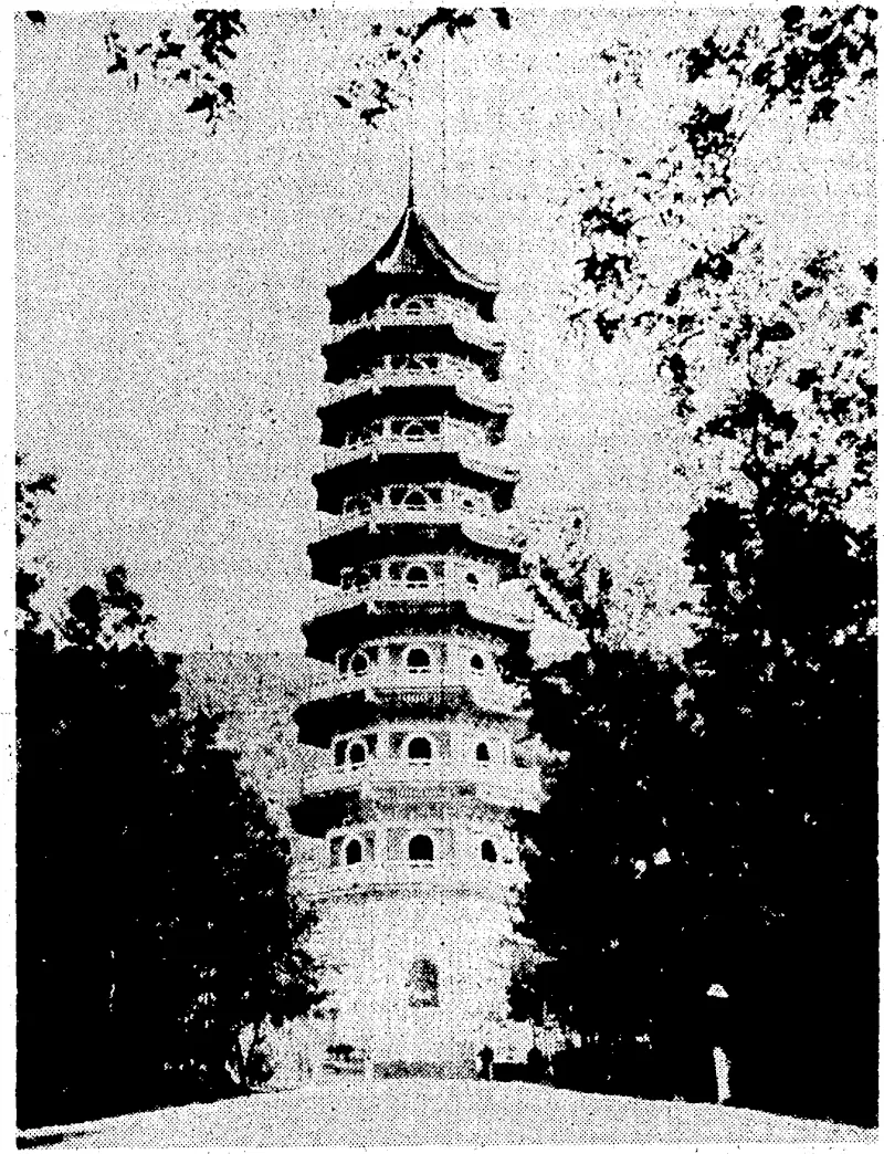 Pagoda of Memory, one: of the beautiful buildings which may Itave suffered inthe Japanese aerial bombing of Nanking. (Evening Post, 23 September 1937)