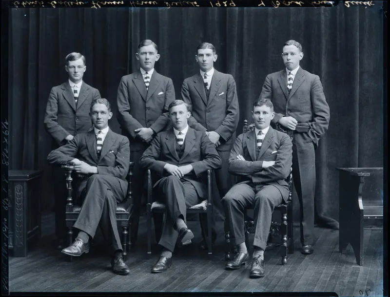 Film Negative: Christ's College Flowers House prefects 1929