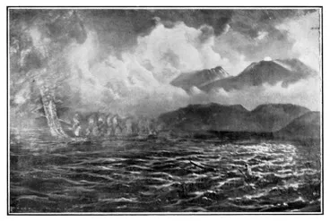 The phantom canoe on Lake Tarawera, 1886 Image: The phantom canoe on Lake Tarawera, 1886