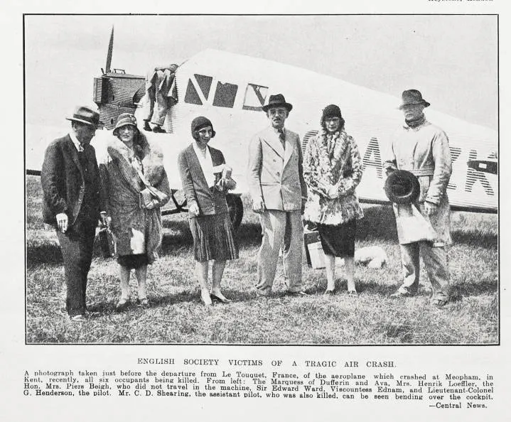 English society victims of a tragic air crash
