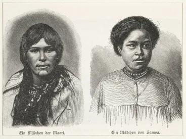 Image: Artist unknown :Ein Madchen der Maori. Ein Madchen von Samoa. Neuseeland. Samoa. [ca 1890]