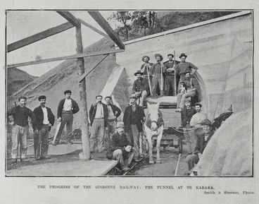 THE PROGRESS OF THE GISBORNE RAILWAY: THE TUNNEL AT TE KARAKA Image: THE PROGRESS OF THE GISBORNE RAILWAY: THE TUNNEL AT TE KARAKA