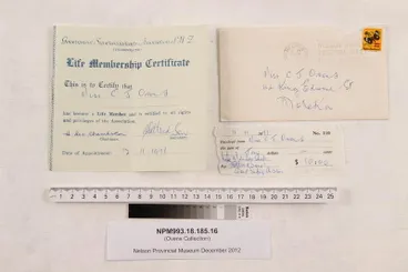 Image: Life membership certificate