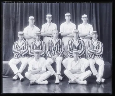 Image: Glass Plate Negative: Christ's College cricket team