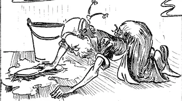 Image: Mr CoOPSS thought girls should not bo tempted away from the honest, hard work  of domestic service. (Observer, 25 October 1890)